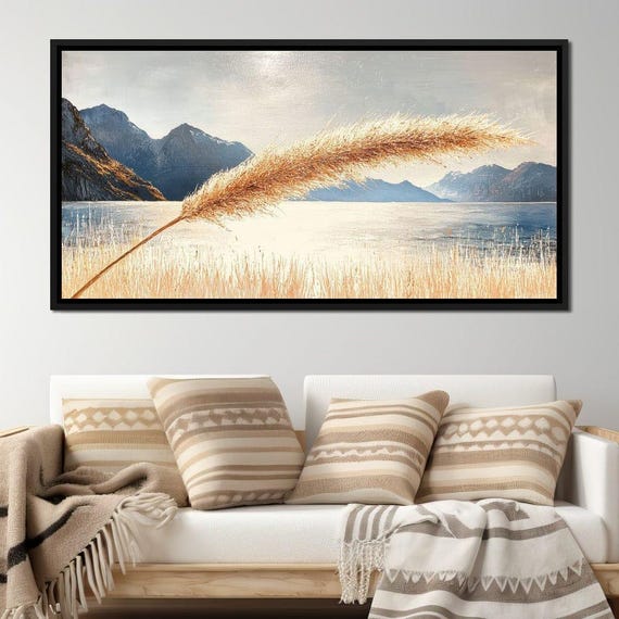 Golden Tranquility By The Lake Nature Wall Art Peaceful Home Decor Serene Landscape By Nichecanvas