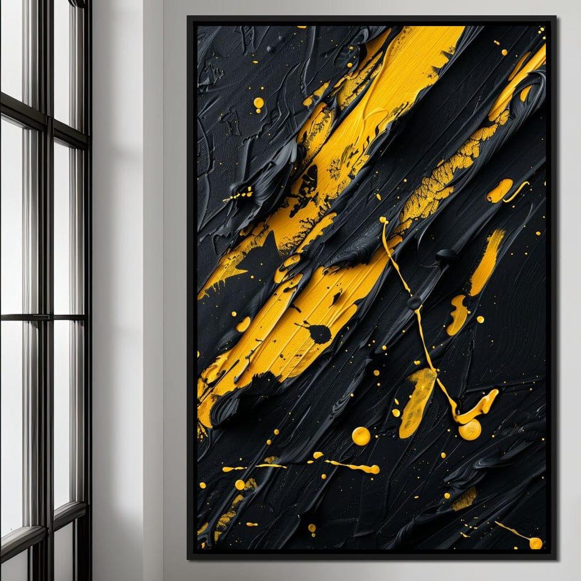 Golden Sable Swirls Unfurling Abstract Black And Gold Wall Art Modern Decor Fluid Design Bold Visuals Dynamic Patterns By Nichecanvas - Image 4