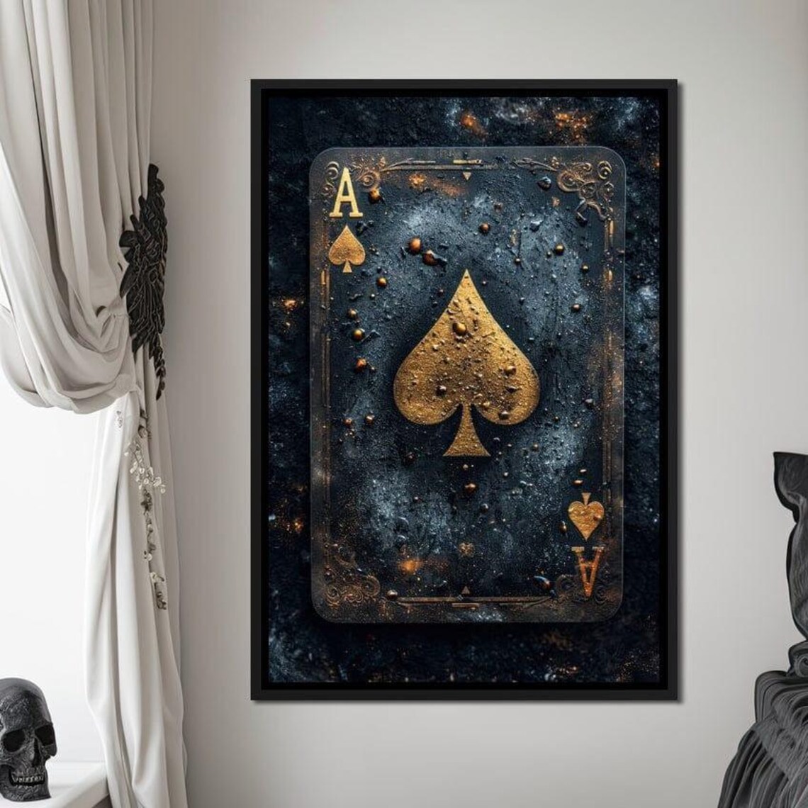 Golden Ace Of Cosmic Dust, Playing Card Art Print - Image 2