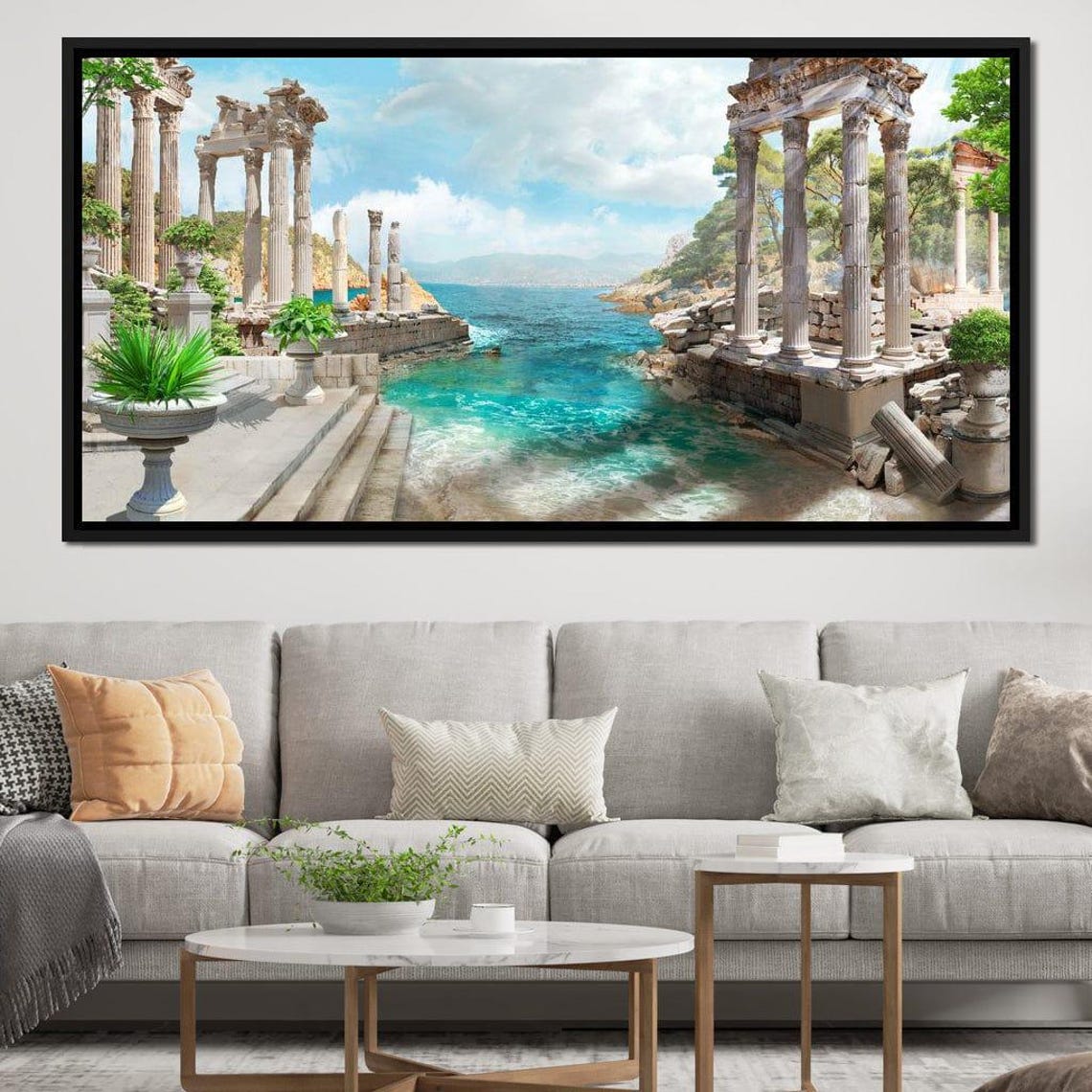 Ancient Greek Ruins Turquoise Coast Column Seaside Travel Poster - Image 4