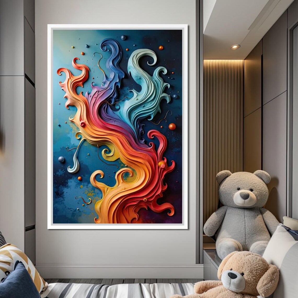 Cole Williams Flowing Rainbow Abstract Art Print - Image 2