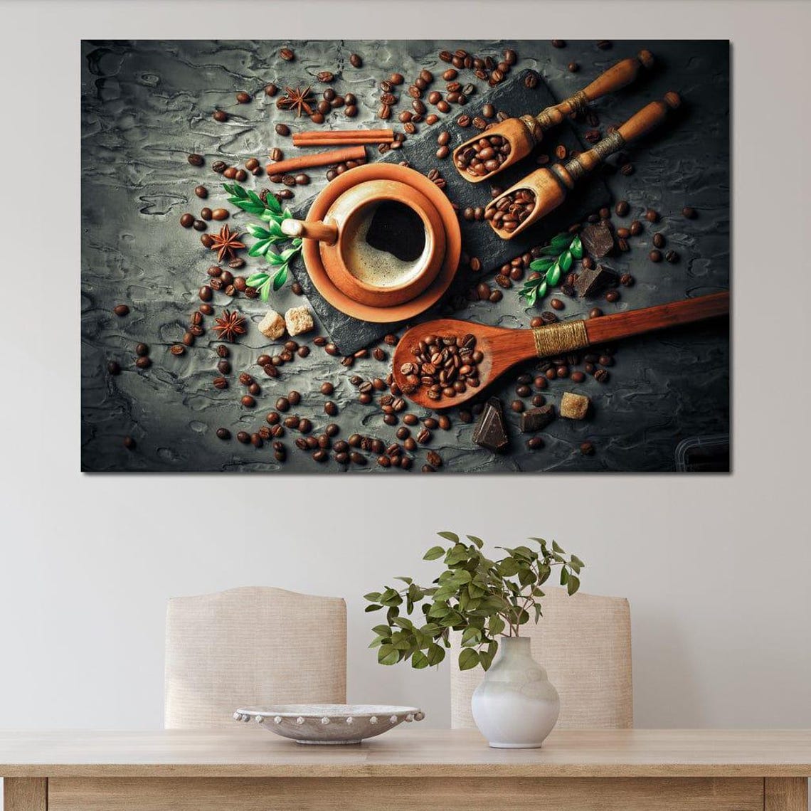 Coffee Aficionado Coffee Wall Art Kitchen Decor Rustic Home Decor Dining Room Art Coffee Beans Photography By Nichecanvas - Image 4