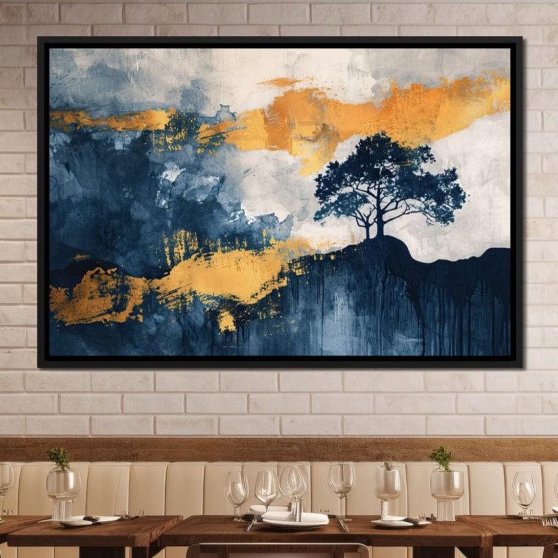 Golden Solitude On Cerulean Bay Art Print