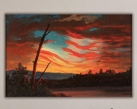 Frederic Edwin Church Our Banner In The Sky Sunset Oil Poster