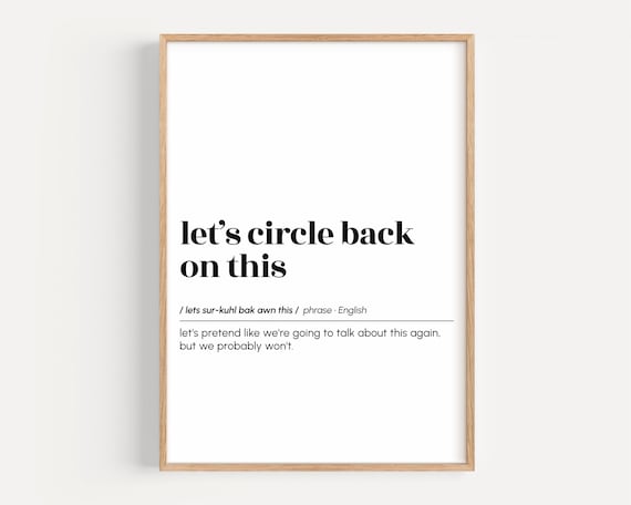 Lets Circle Back On This Funny Definition Office Humor Poster
