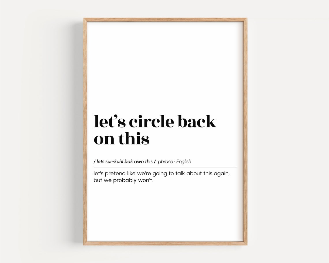 Lets Circle Back On This Funny Definition Office Humor Poster