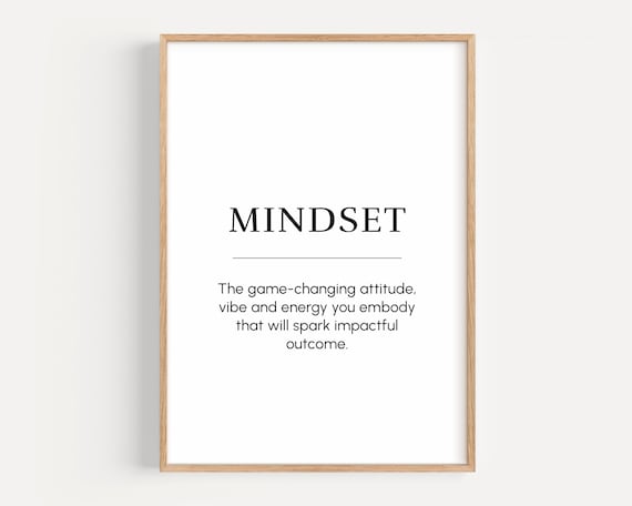 Mindset Inspirational Quote, Motivational Poster Print