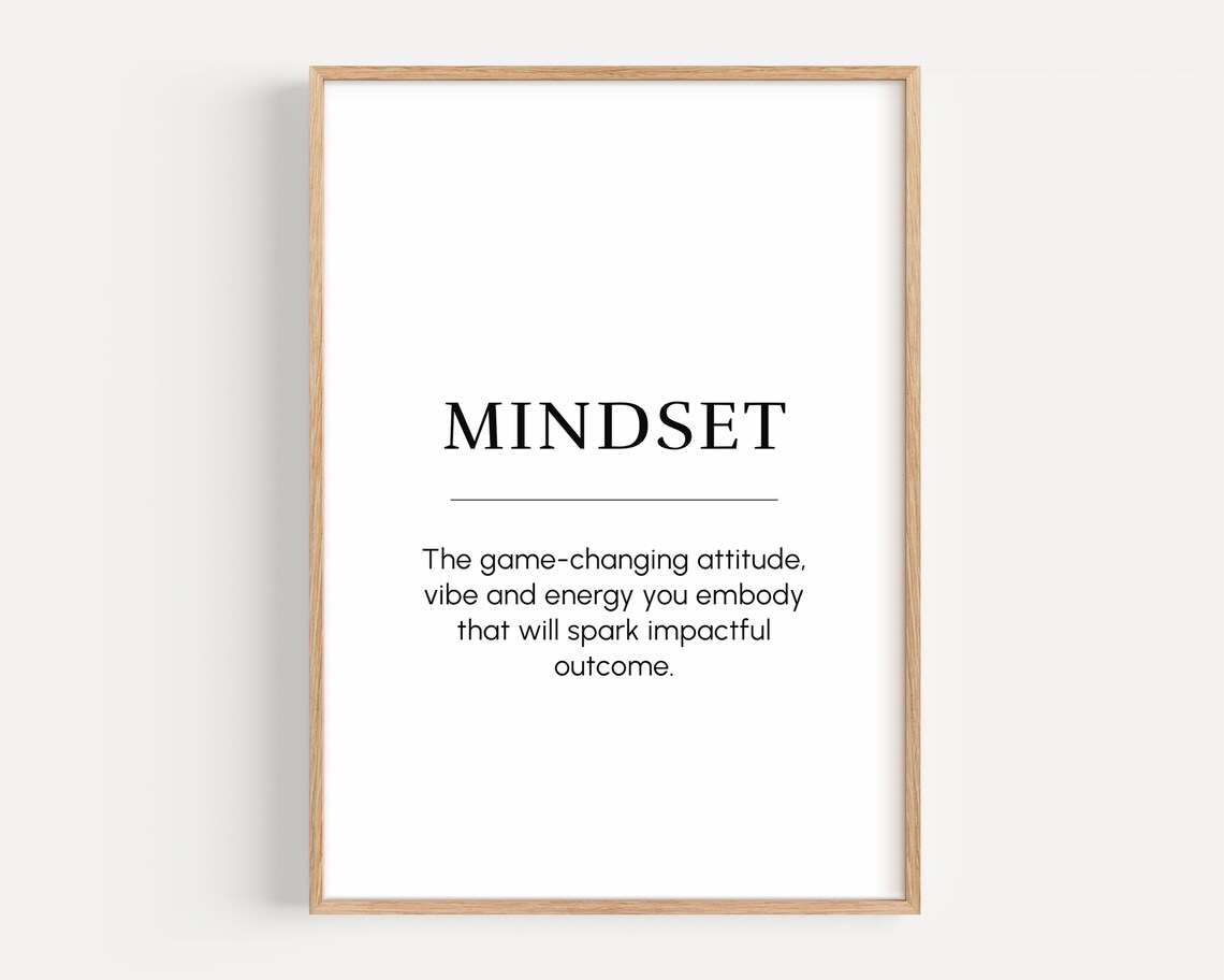 Mindset Inspirational Quote, Motivational Poster Print