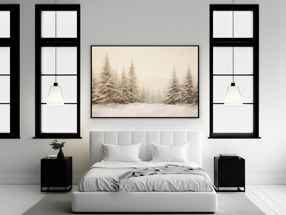 Winter Forest Art Print, Winter Landscape Painting - Image 2