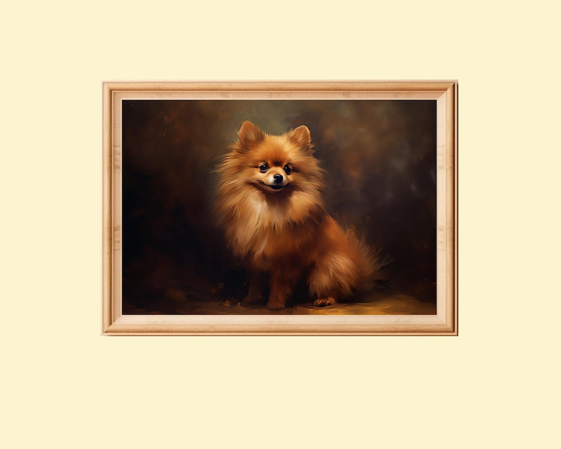 Pomeranian Vintage Painting, Dog Lover Gift
