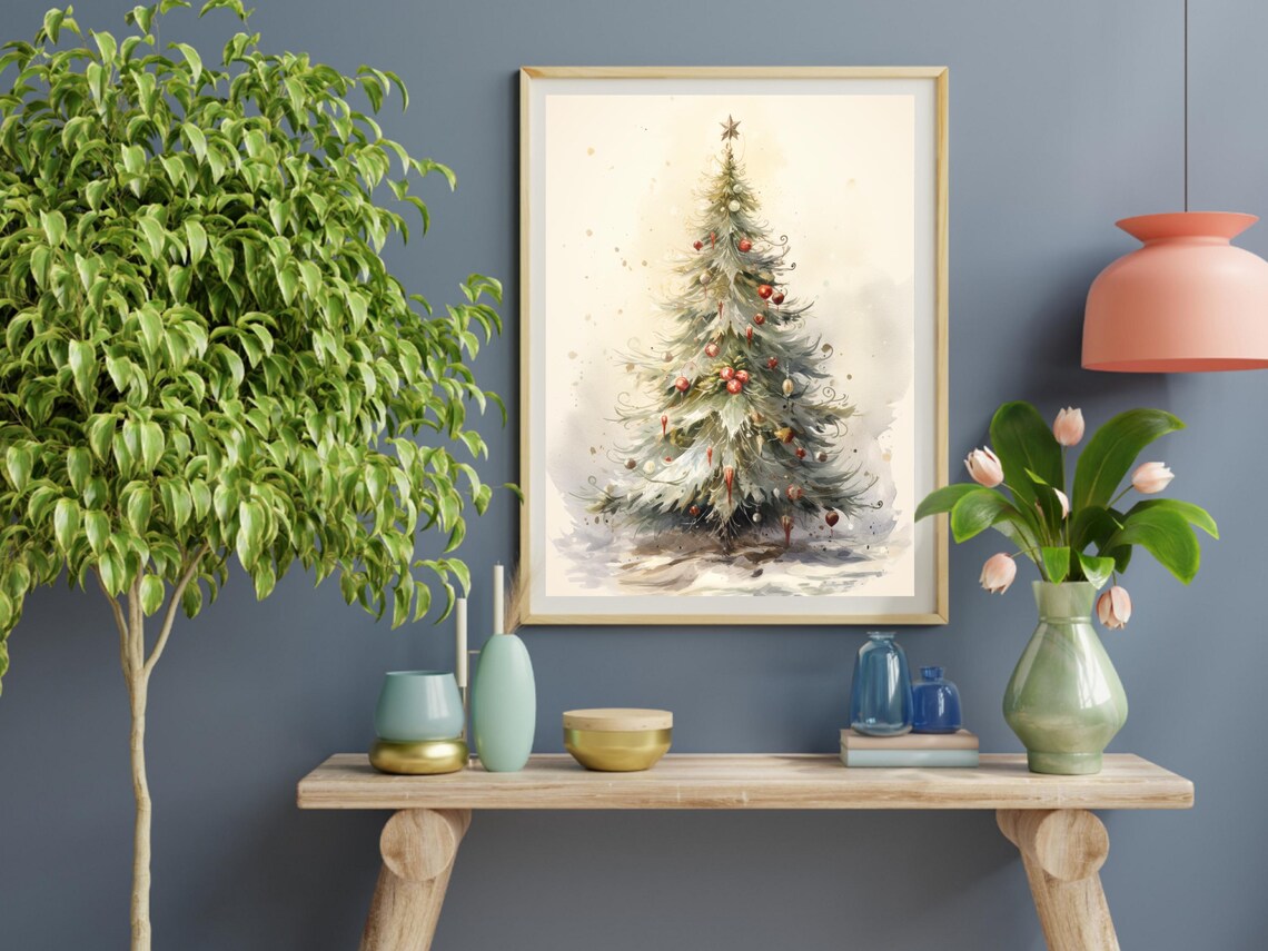 Vintage Christmas Tree Wall Art, Christmas Decor - Image 2
