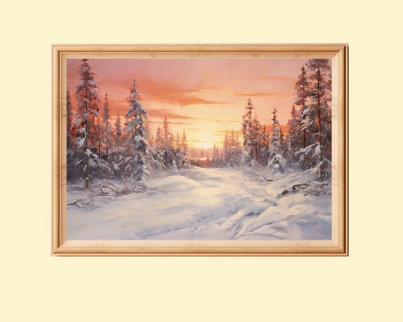 Winter Forest Art Print, Rustic Winter Landscape