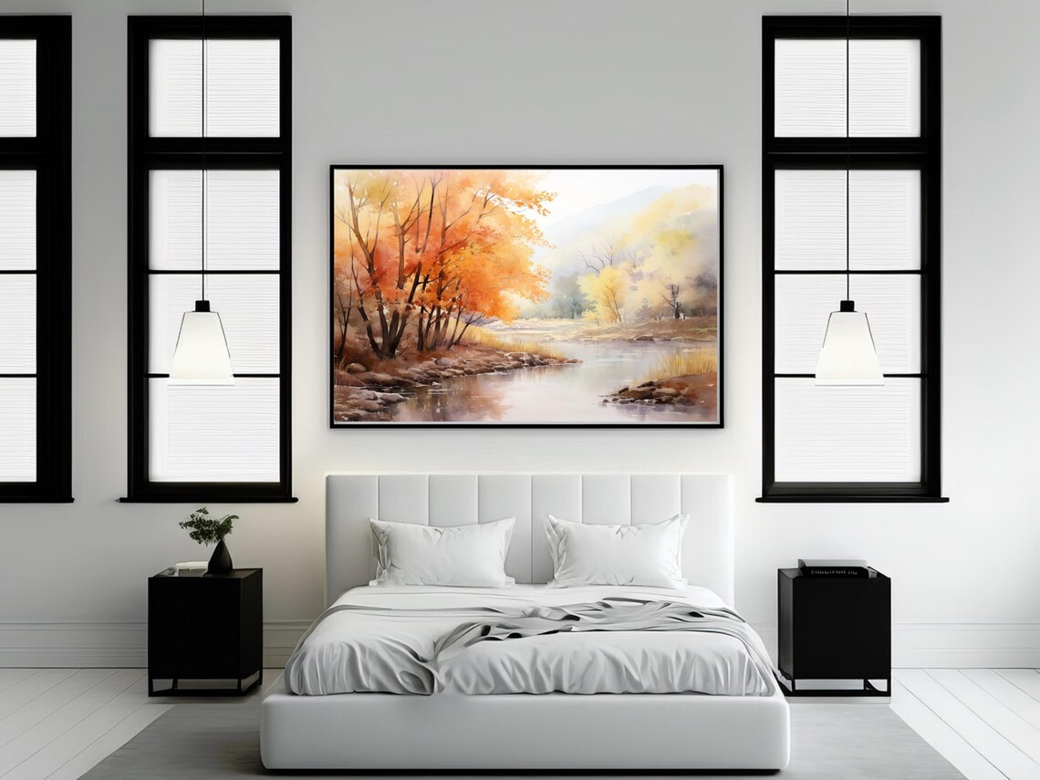 Autumn Landscape Painting, Rustic Fall Decor - Image 2