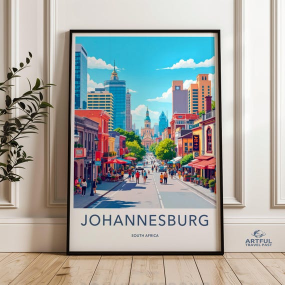 Johannesburg Wall Art South Africa Cityscape Poster Colorful Urban Decor Travel Photography Print Modern City View