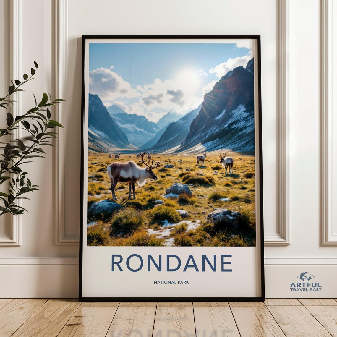 Rondane National Park Reindeer Mountain Valley Travel Poster
