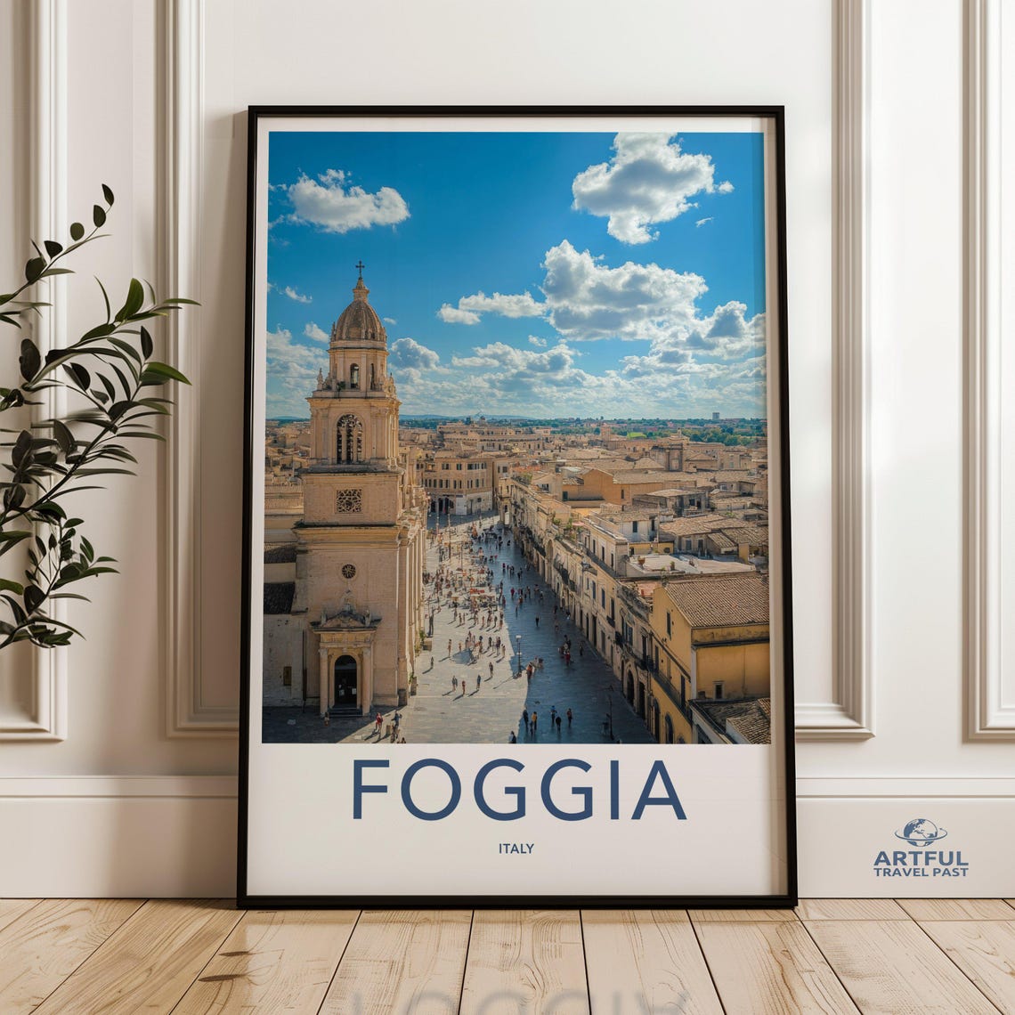Foggia Italy Wall Art Print Aerial Cityscape Poster Historic European City View Travel Photography Artwork Italian Architecture Decor
