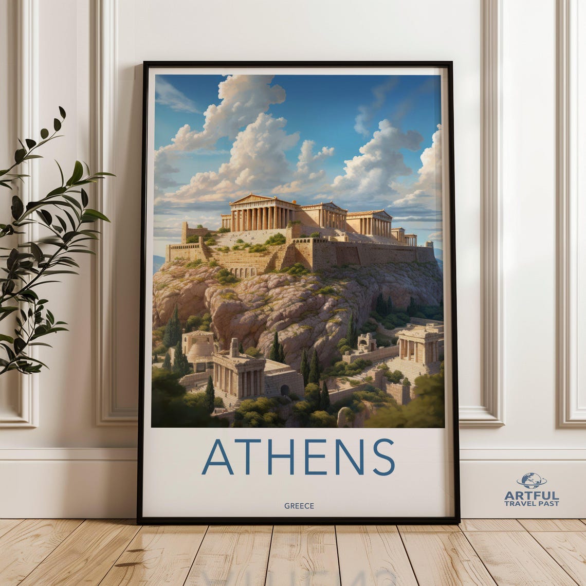 Athens Greece Acropolis Parthenon Ancient Ruins Travel Poster