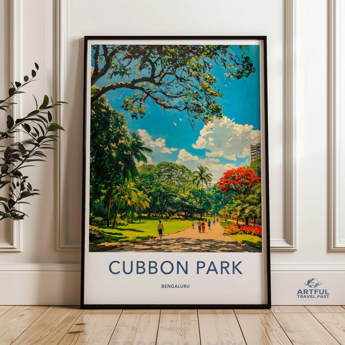 Cubbon Park Bengaluru Lush Garden Path Vivid Green Travel Poster
