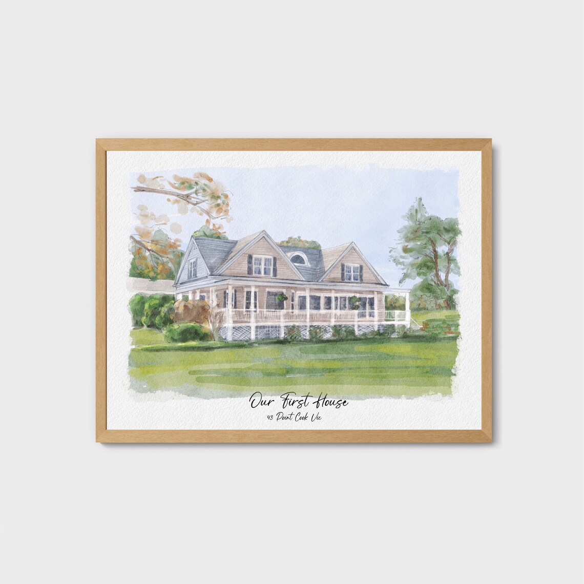 Custom Watercolor Home Portrait, Realtor Client Gift