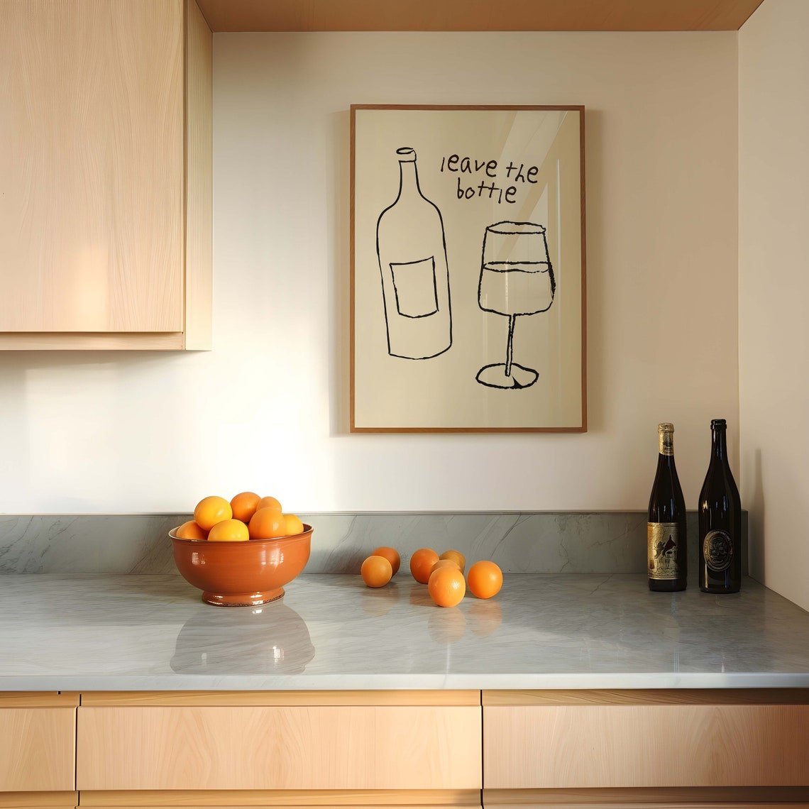 Leave The Bottle Wine Glass Funny Kitchen Quote Kitchen Decor Poster - Image 5