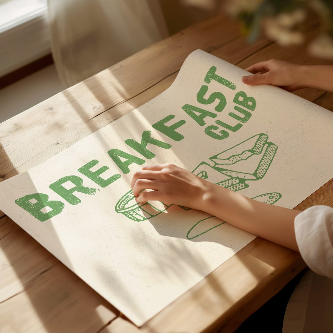 Breakfast Club Retro Green Toast Sandwich Kitchen Decor Poster - Image 2