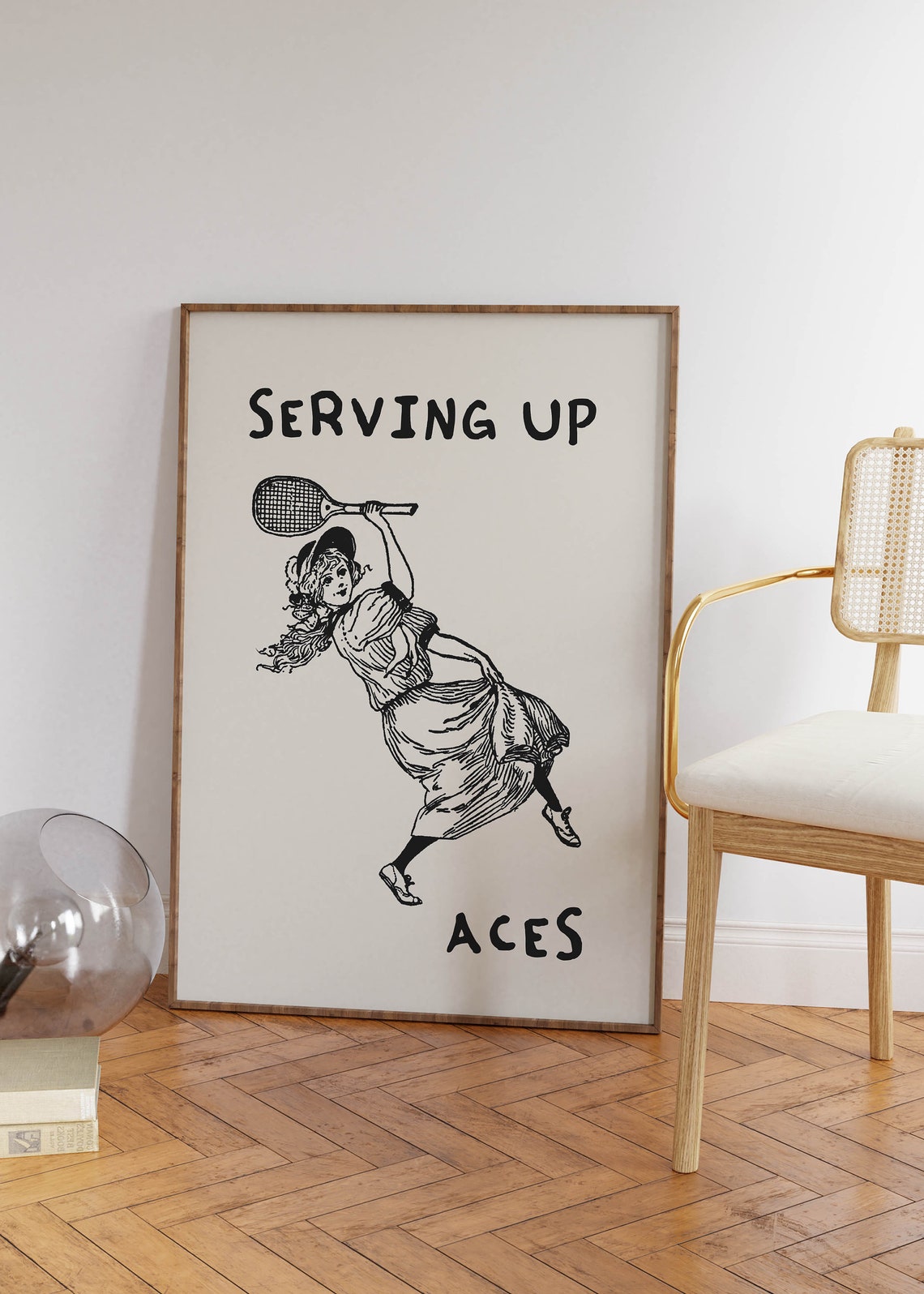 Serving Up Aces Vintage Tennis Player Retro Sports Poster Art - Image 2