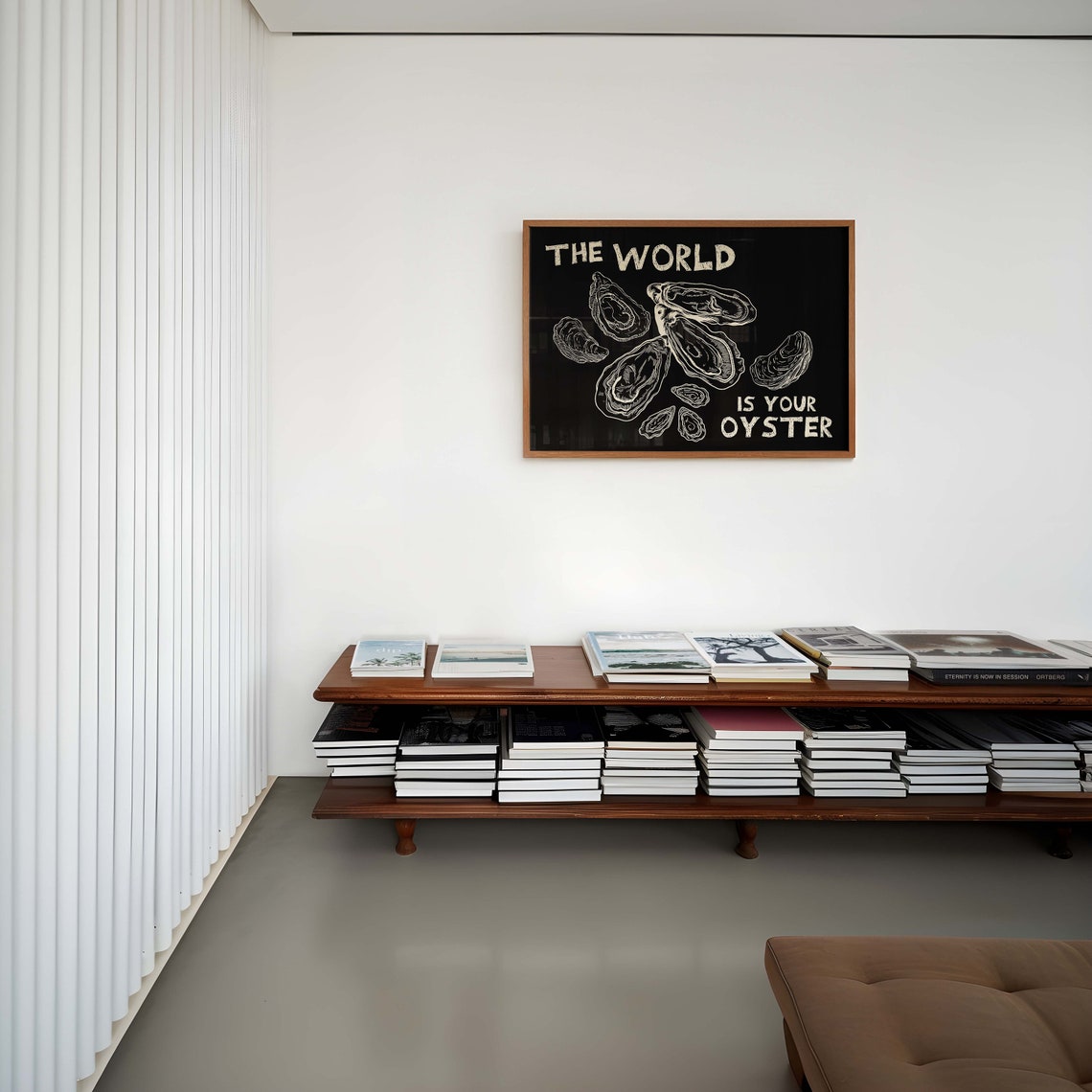 The World Is Your Oyster Black Cream Chalkboard Oyster Art Poster - Image 2