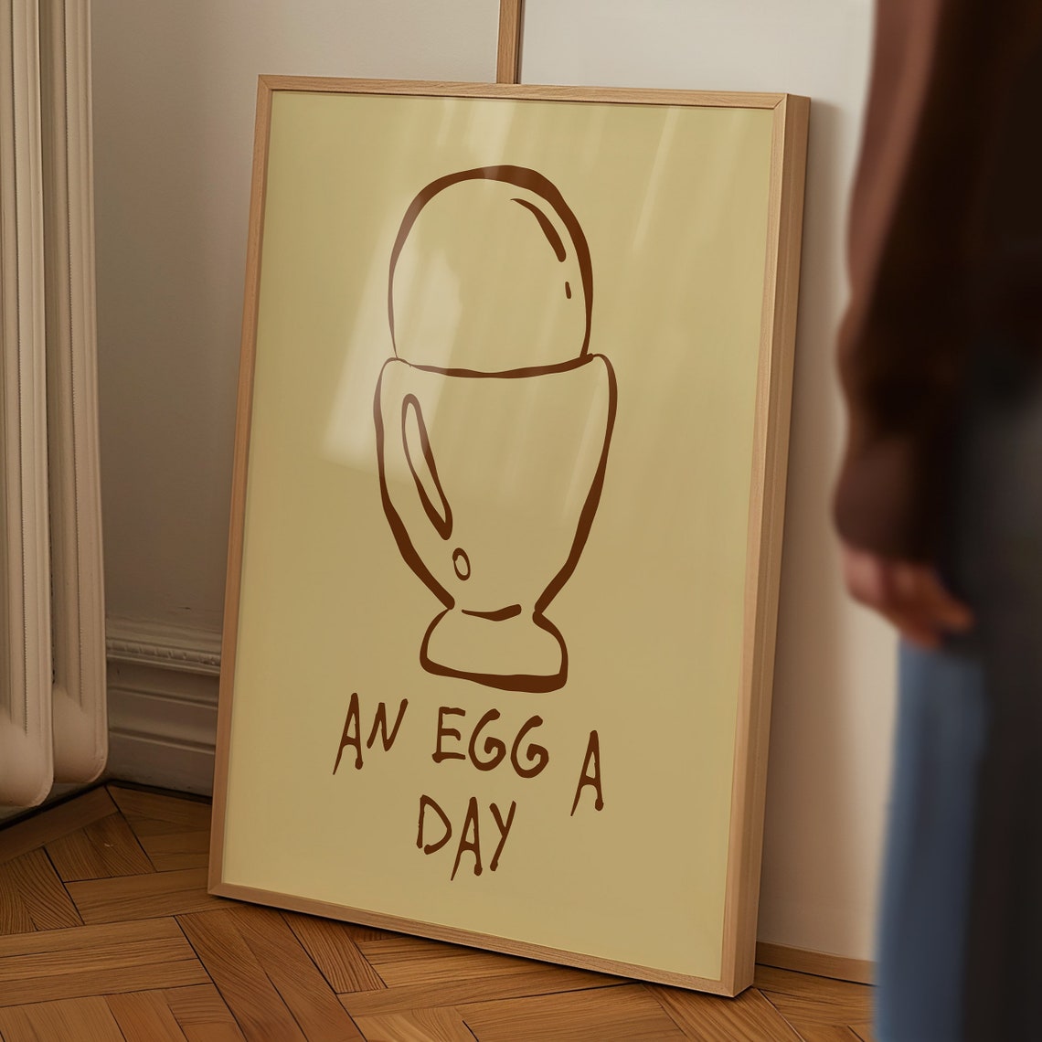 An Egg A Day Fun Egg Cup Breakfast Food Quote Kitchen Poster