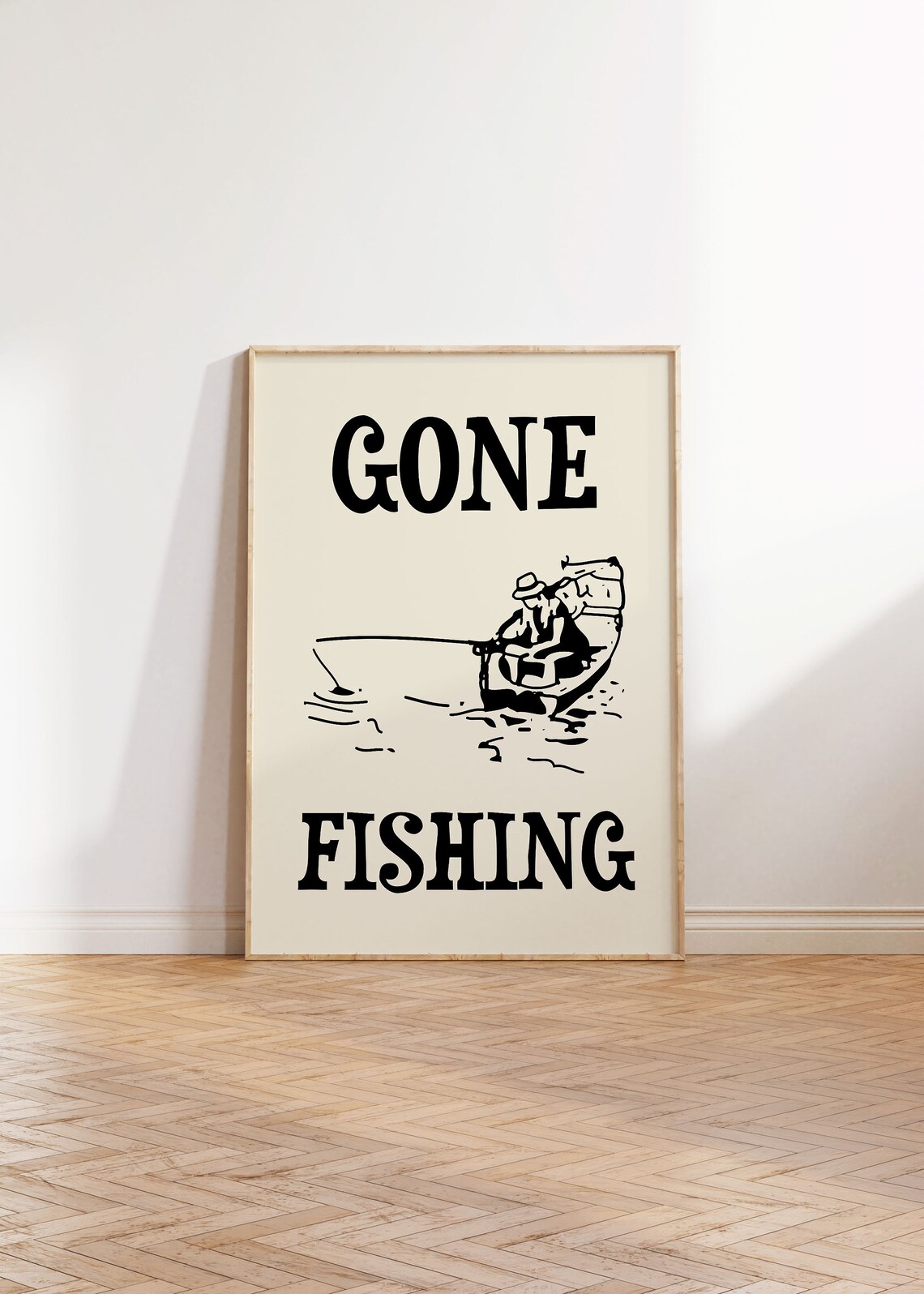 Gone Fishing Vintage Retro Fisherman Boat Lake Quote Wall Poster - Image 5