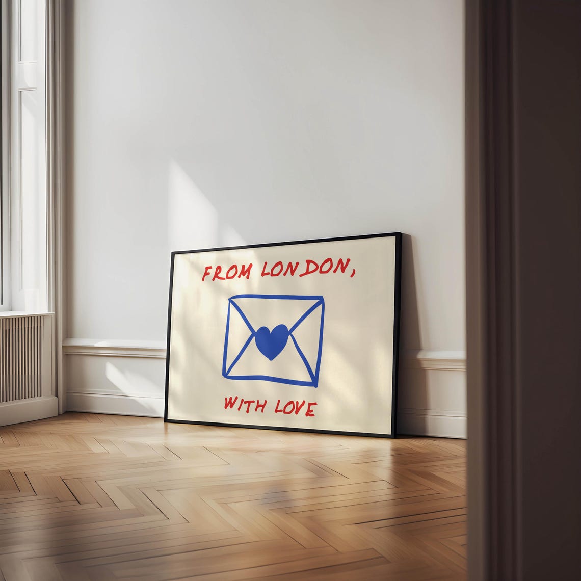 London Poster Trendy Horizontal Wall Art Love Letter Poster Retro Print London Wall Art Cute Quote Print Living Room Art Art - Image 2