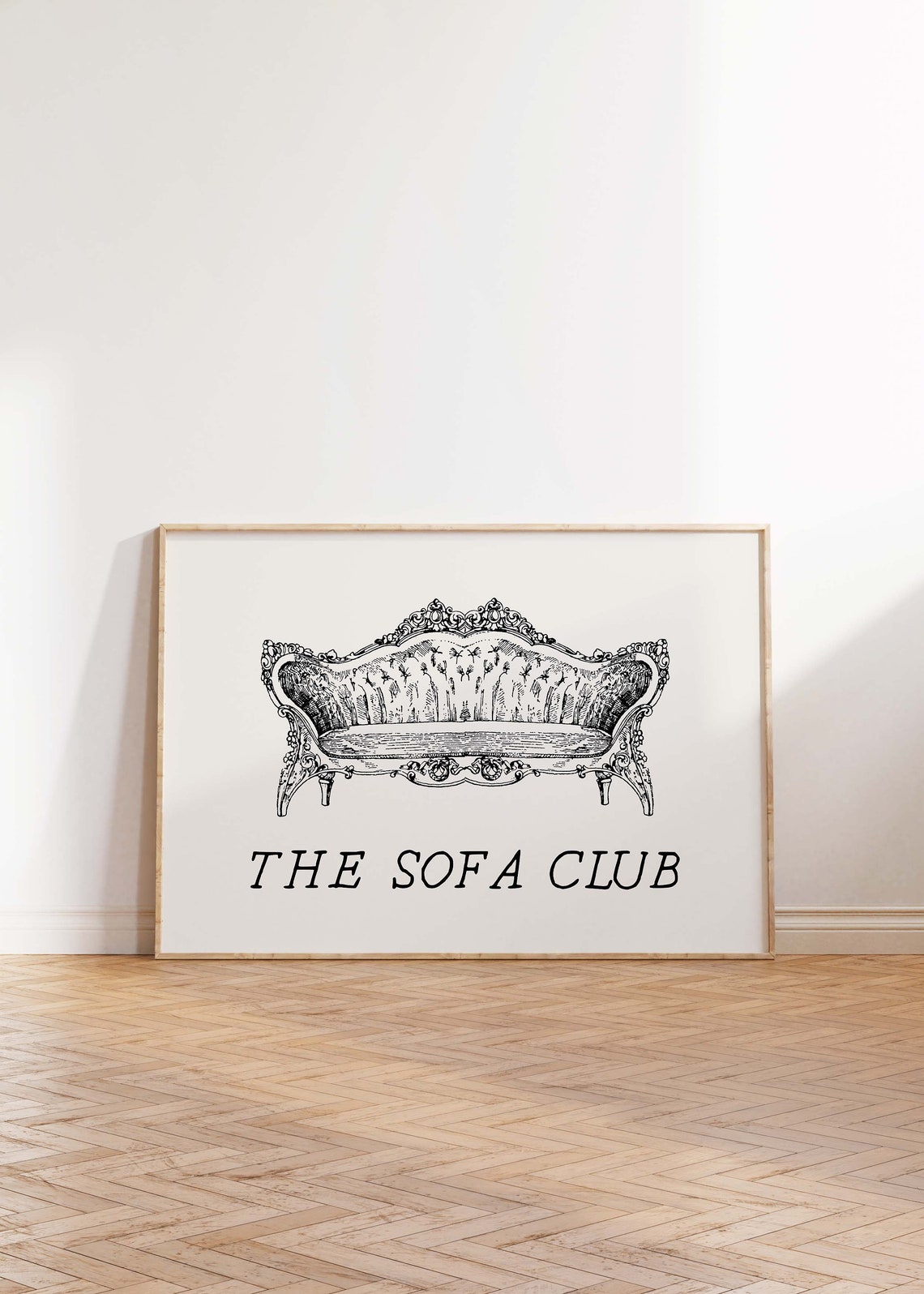 The Sofa Club Black Vintage Ornate Sofa Horizontal Art Poster - Image 3