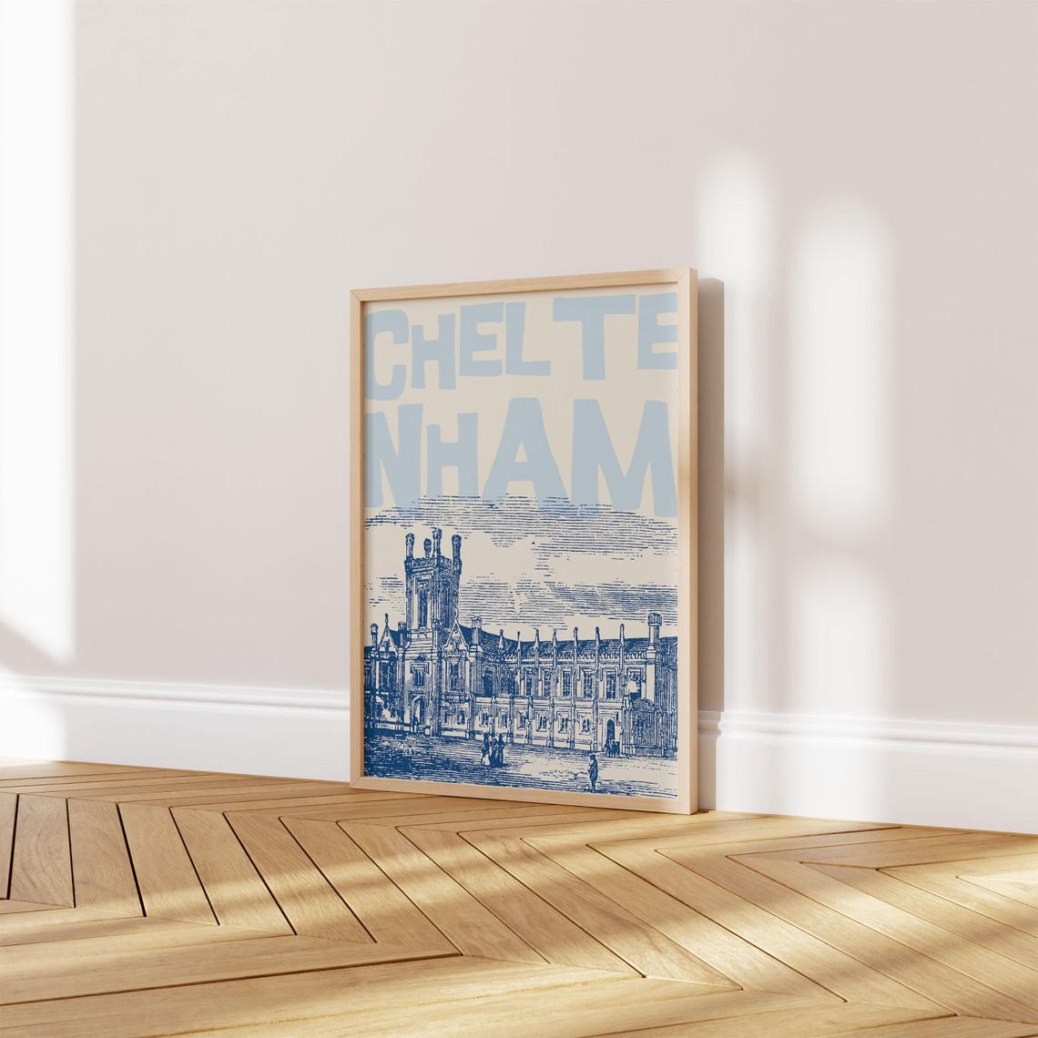 Cheltenham Historic College Engraving Style Vintage Travel Poster - Image 2
