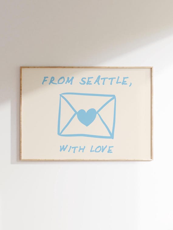 Seattle Art Print Vintage Wall Trendy Home Decor Retro Poster Cute Minimalist Bedroom