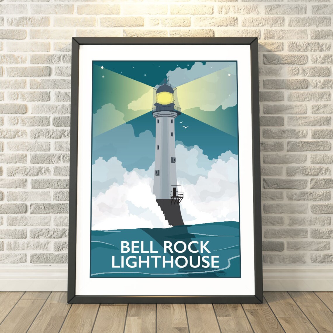 Bell Rock Lighthouse, Angus Scotland Travel Poster