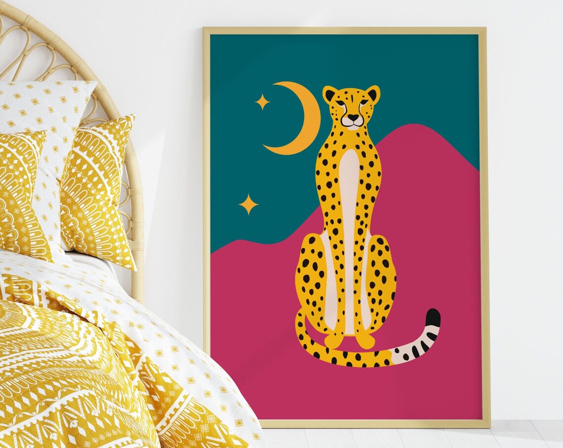 Leopard Moon Boho Art Print - Image 3