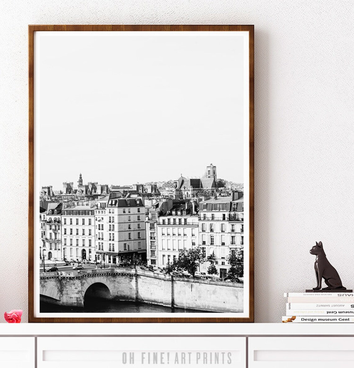 Paris Skyline Black And White Travel Poster Print - Image 2