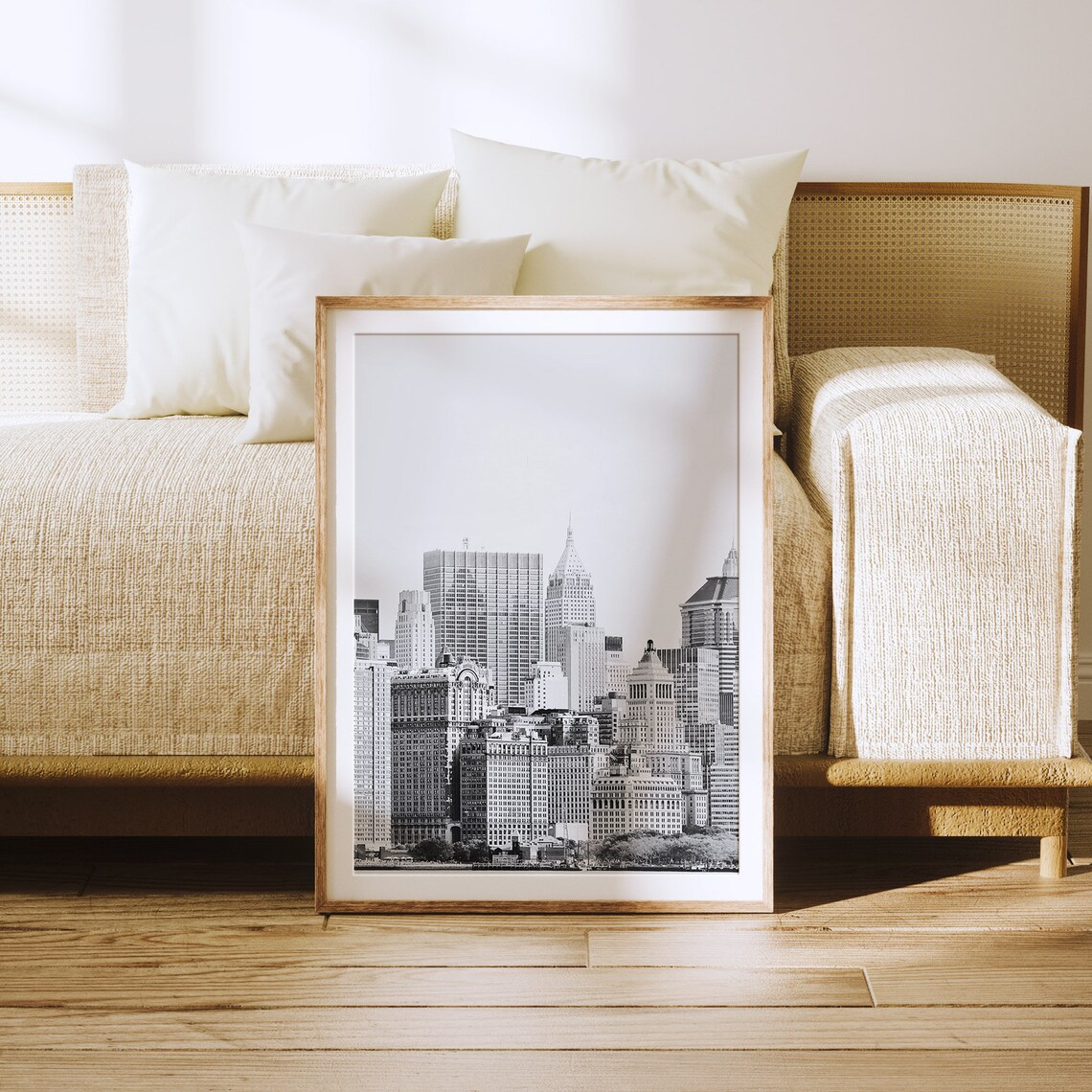 New York City Black and White Skyline Art Print - Image 3