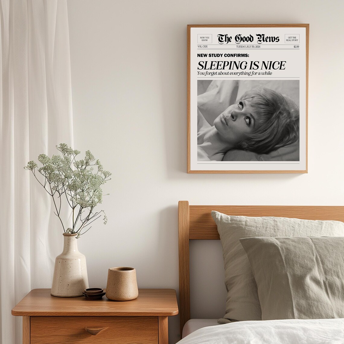 Retro Bedroom Decor Trendy Newspaper Print Aesthetic Apartment Wall Art Funny Preppy Dorm Room Decor Poster A175 - Image 2