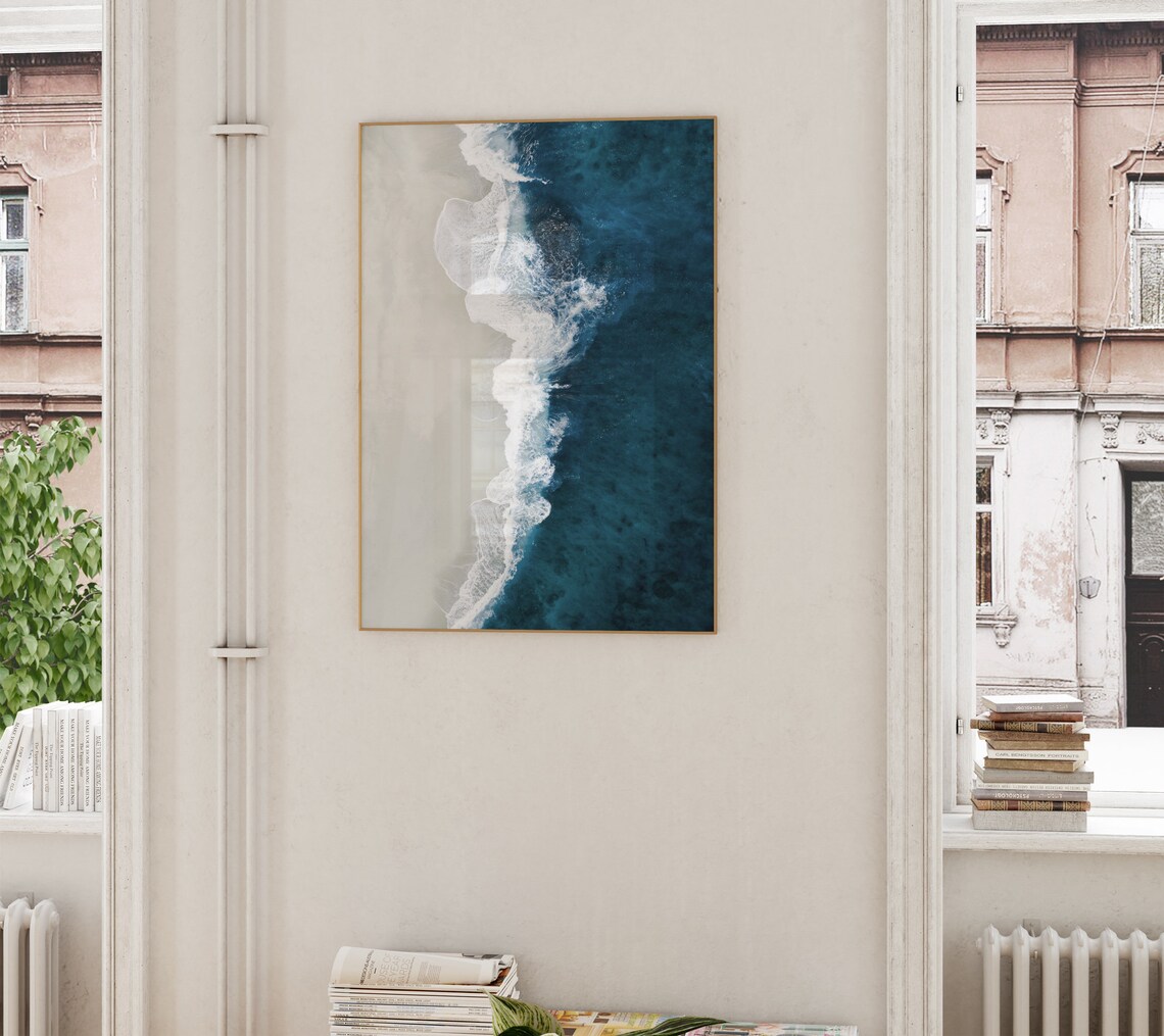 Aerial Beach Print, Modern Coastal Wall Art Print - Image 2