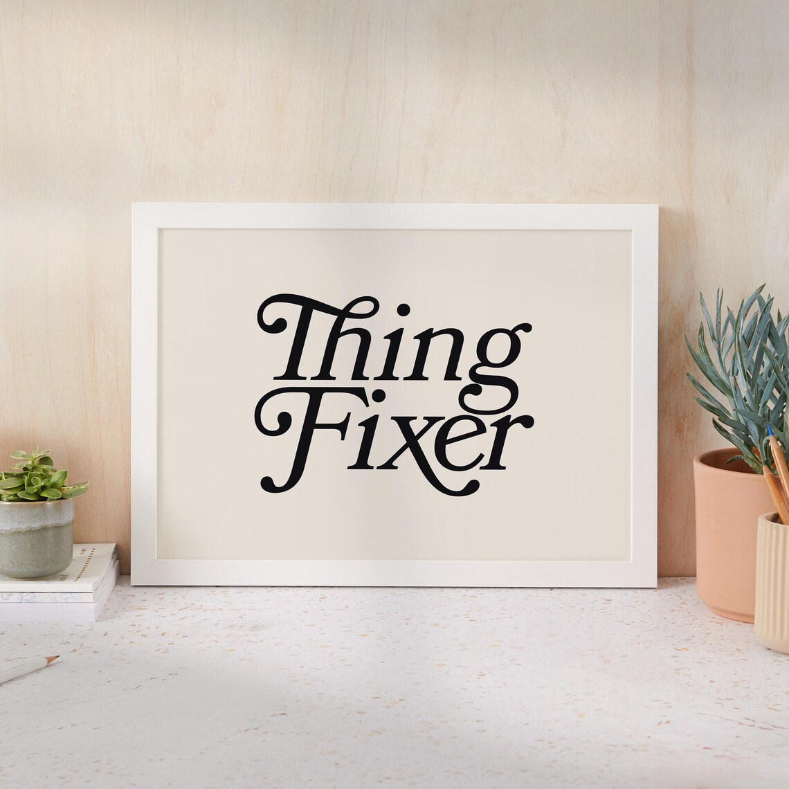 Retro Thing Fixer Wall Art Print Funny Office Sign Black Beige Cubicle Desk Decor Minimalist Office Decor A270 - Image 4