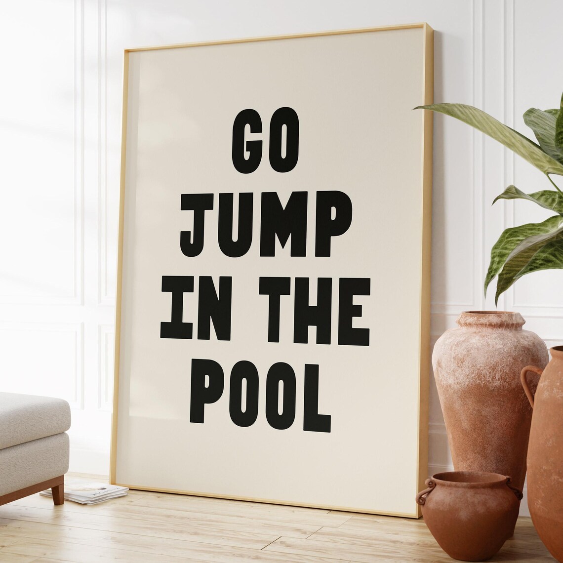 Go Jump In The Pool, Modern Minimalist Summer Poster - Image 2