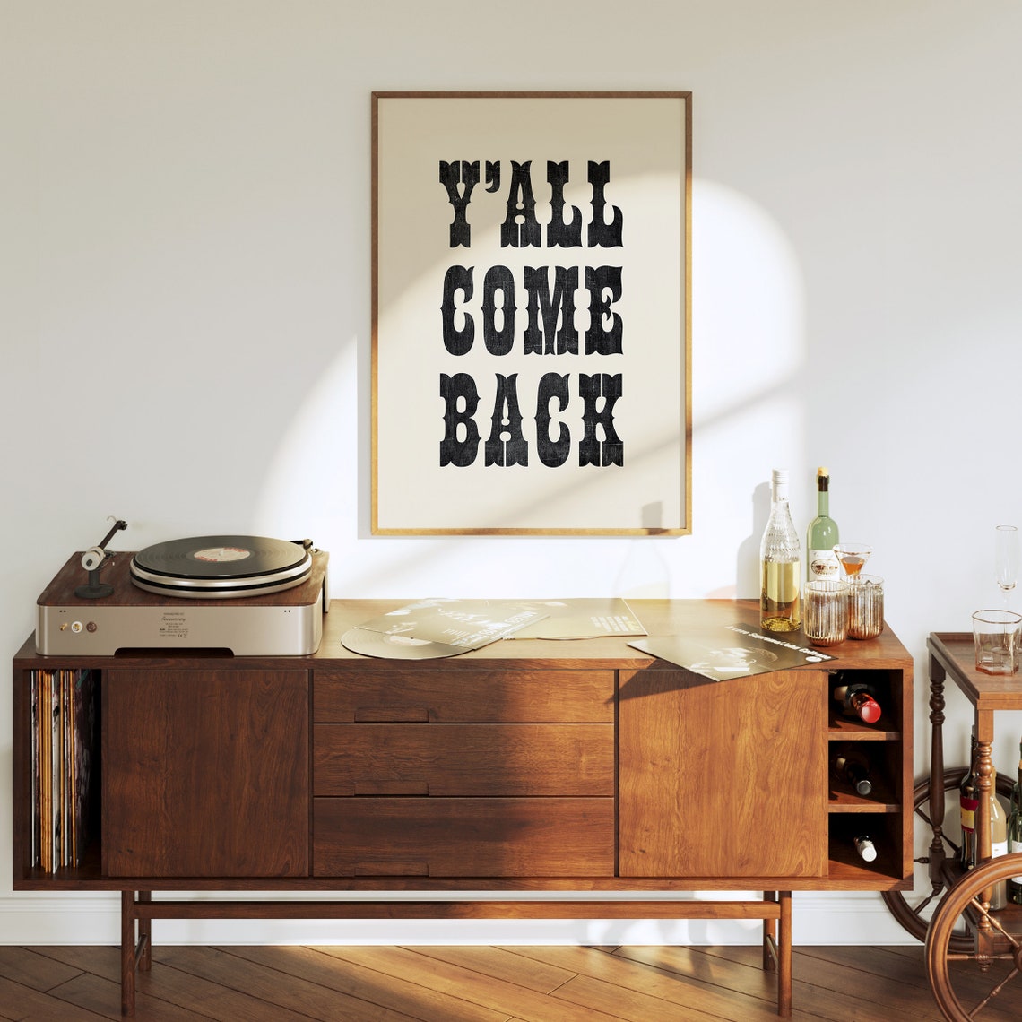 Yall Come Back Western Bold Lettering Entryway Retro Quote Print - Image 3