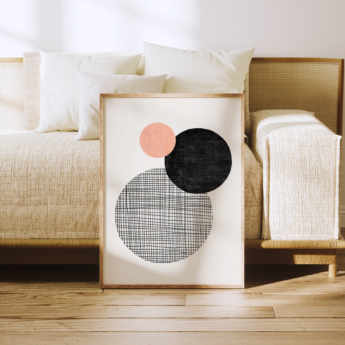 Circles Print Mid Century Modern Wall Art Geometric Print Neutral Wall Art Abstract Art Print Modern Shapes Print - Image 3
