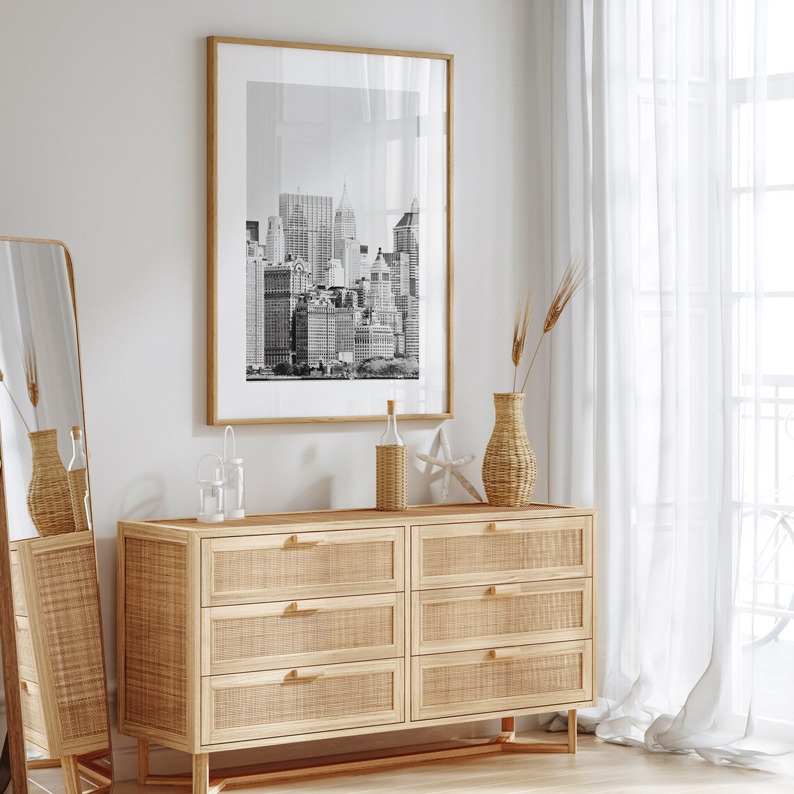 New York City Black and White Skyline Art Print - Image 2