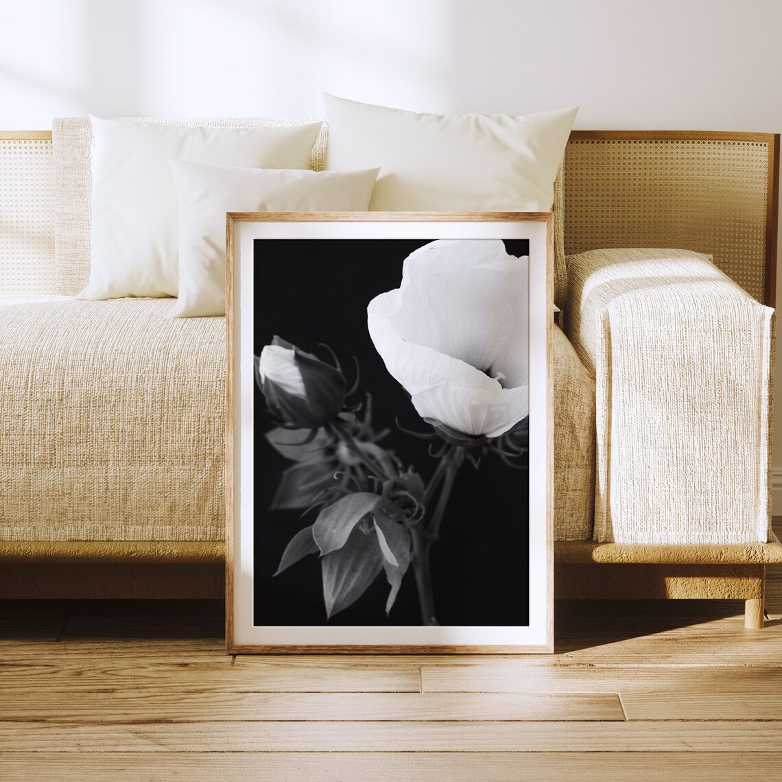 Black and White Flower Art Print, Floral Decor - Image 3