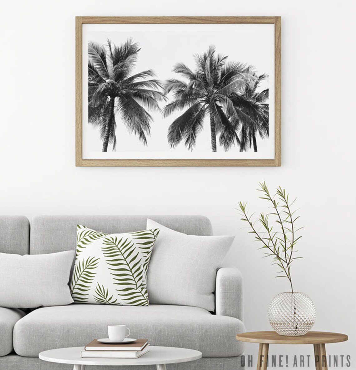 Palm Tree Print, Black And White Hawaii Travel Poster - Image 3