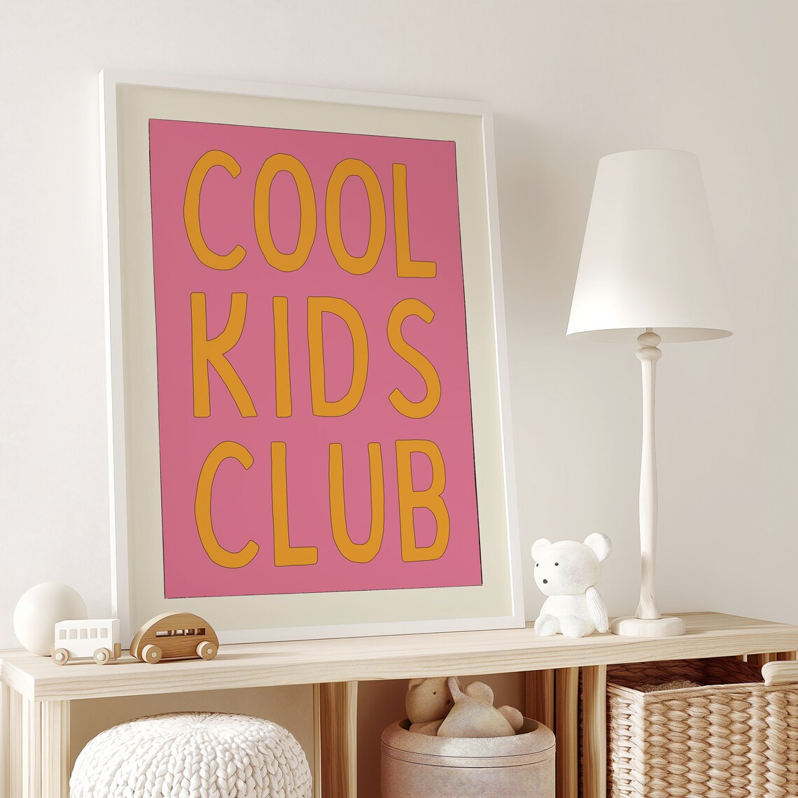 Cool Kids Club Art Print, Pink Retro Girls Room Decor - Image 2