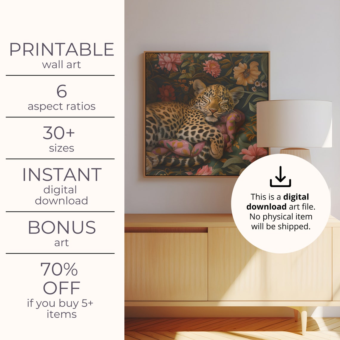 Sleeping Leopard - Maximalist Oil Painting - Image 4