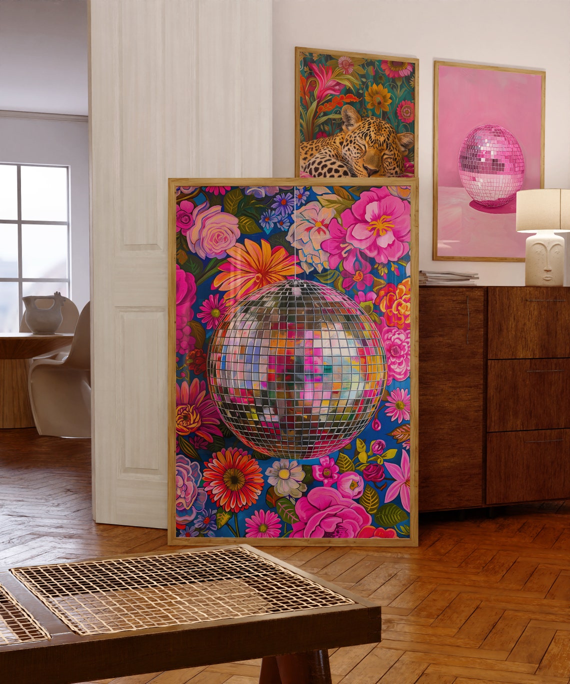 Disco Ball Maximalist Oil Painting, Art Print