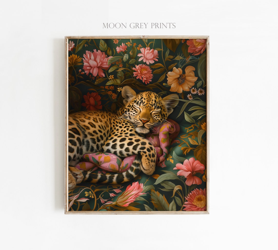 Sleeping Leopard - Maximalist Oil Painting - Image 2